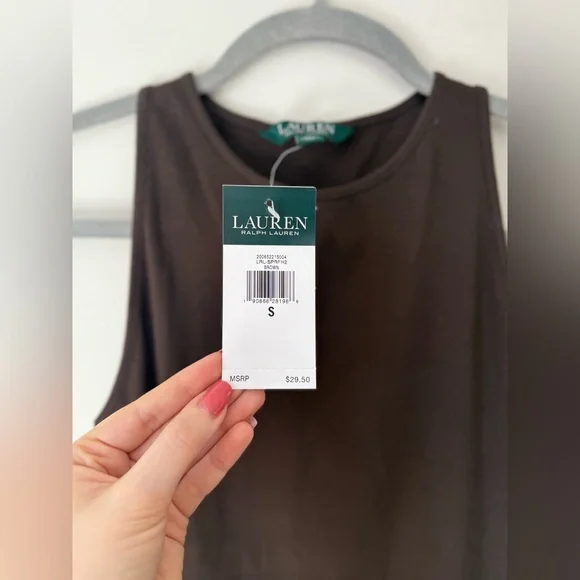 Ralph Lauren Chocolate Brown Sleeveless Tank Top - Picture 2 of 3